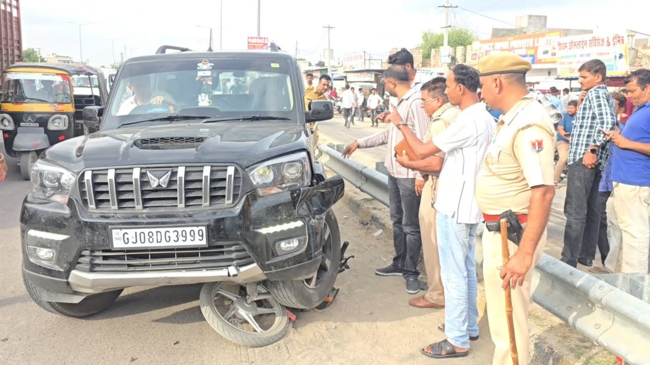बाड़मेर में तेज रफ्तार स्कॉर्पियो ने बाइक को मारी टक्कर, NH 68 पर श्रीराम हॉस्पिटल के पास की है घटना