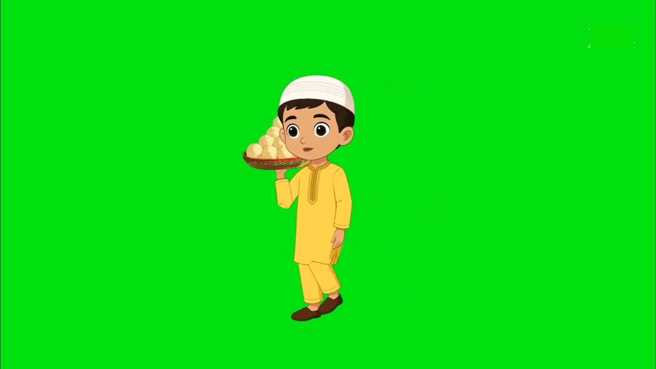 Muslim cute boy part 1 no copyright green screen cartoon animation 
