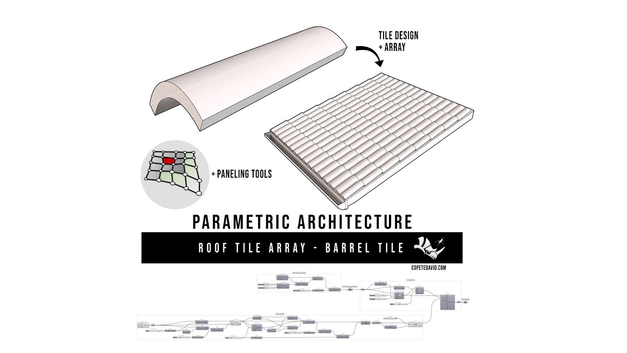 How to make Roof Tile Array using Grasshopper for Rhino Parametric Architecture tutorials