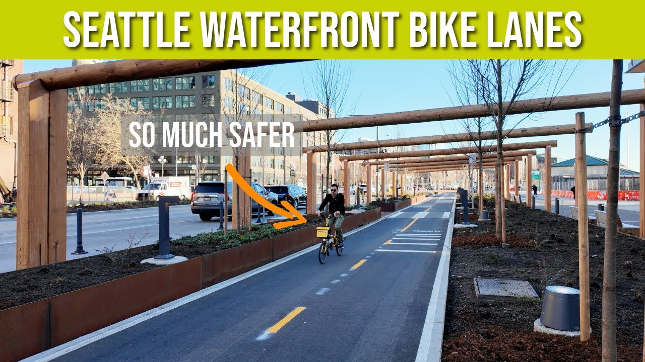 Tour of the New Seattle Waterfront Protected Bike Lanes | Yesler Way to Union Street and What's Next