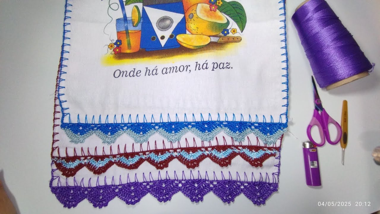 Barradinho de crochê simples para panos de prato. 