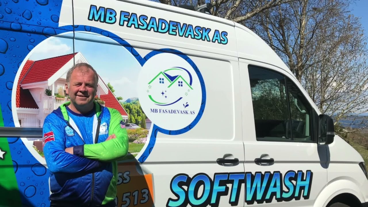 Se forskjellen! Softwash av hus - MB Fasadevask (Merenn bare rent)