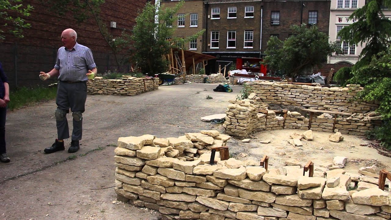 Dry Stone Walling at the 2015 Chelsea Fringe in Crossbones Garden