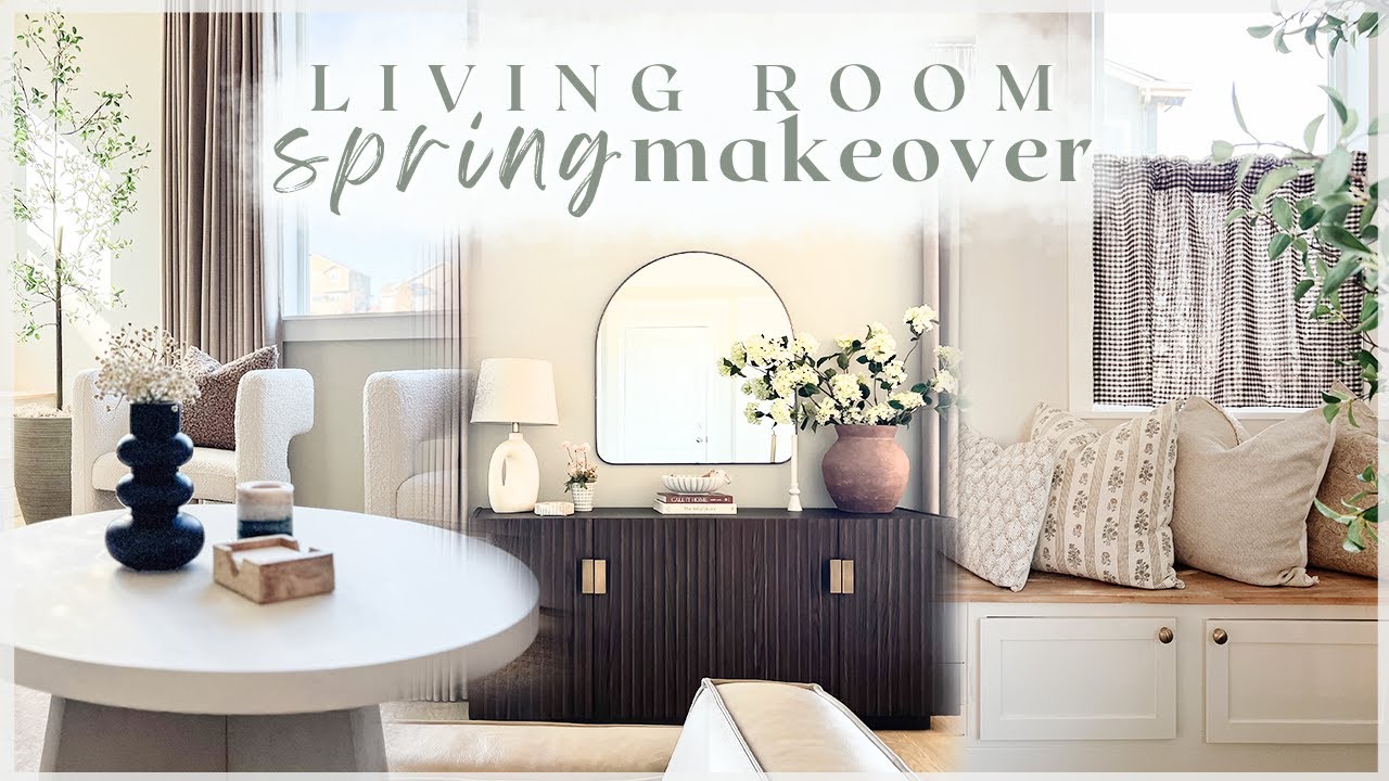 LIVING ROOM MAKEOVER + SPRING DECORATE WITH ME - neutral modern-vintage / NEW Castlery furniture