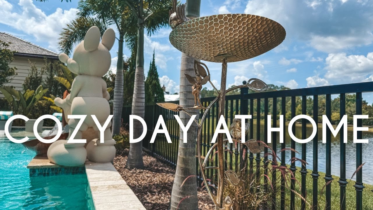 Cozy DIY Craft Day at Home in Disney World 🐤🌿 DIY Bird Bath , thunderstorms & movies