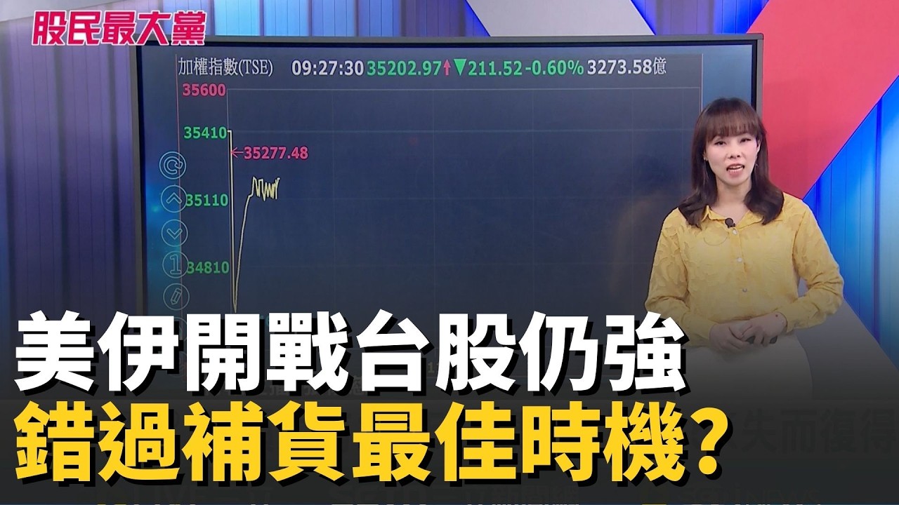 美伊開戰台股仍強 台積電回到平盤 別錯過補貨最佳時機!?【股民最大黨-關鍵權值股】｜主播 張懷慈｜＃股民最大黨 20260302｜三立iNEWS