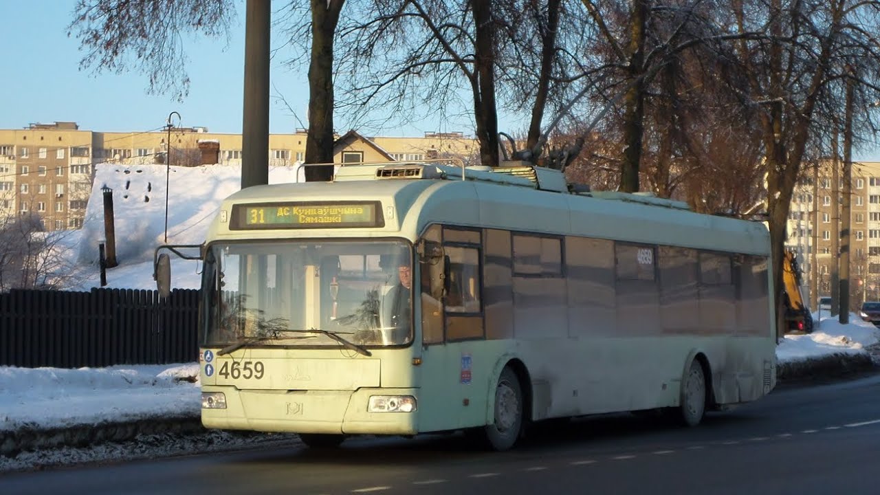 Минск поездка на бкм 321 Учебный с борт номером 4633 по 31 маршруту