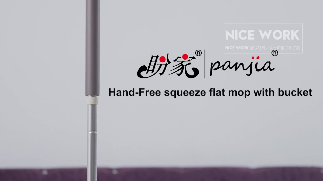 Panjia Hand free squeeze flat mop with bucket