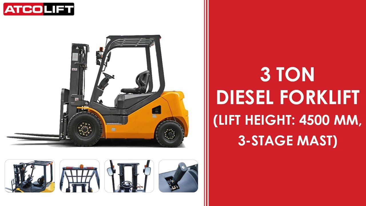 3 Ton Diesel Forklift | Warehouse Truck | ATCOLIFT