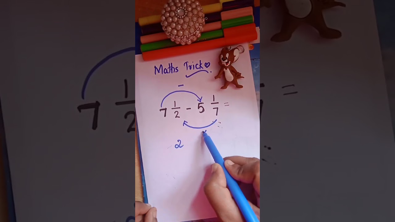 Subtraction of mixed fractions #shorts #trending
