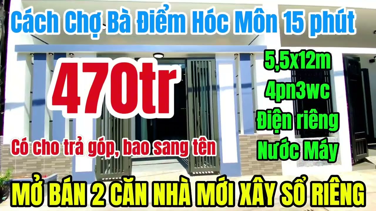 Bán nhà Hóc Môn 5,5x12m  gần Chợ Bà Điểm Hóc Môn cuối Phan Văn Hớn I Nhà giá rẻ Hóc Môn 2024