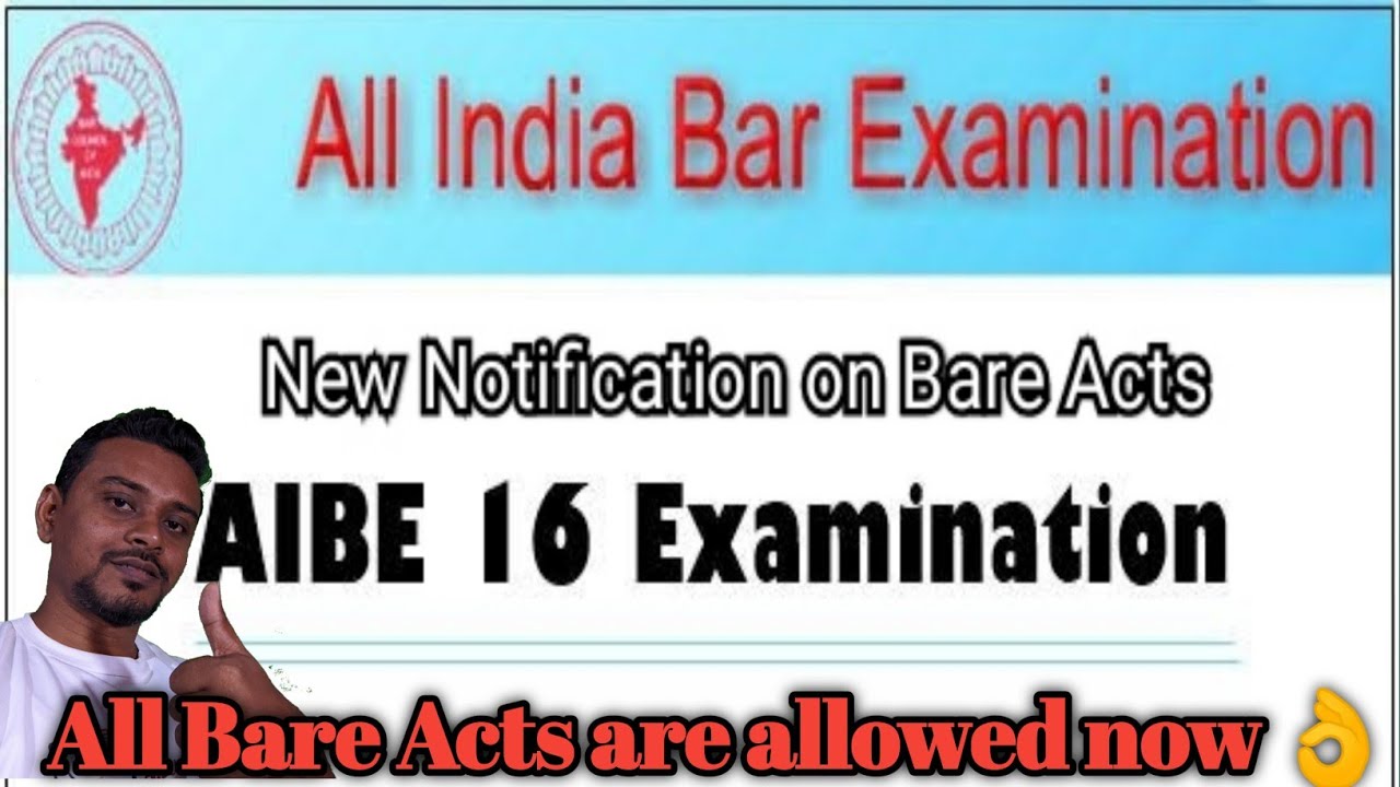 Aibe 16 Bare Acts Without Notes Allowed | New Notification by bar council of india