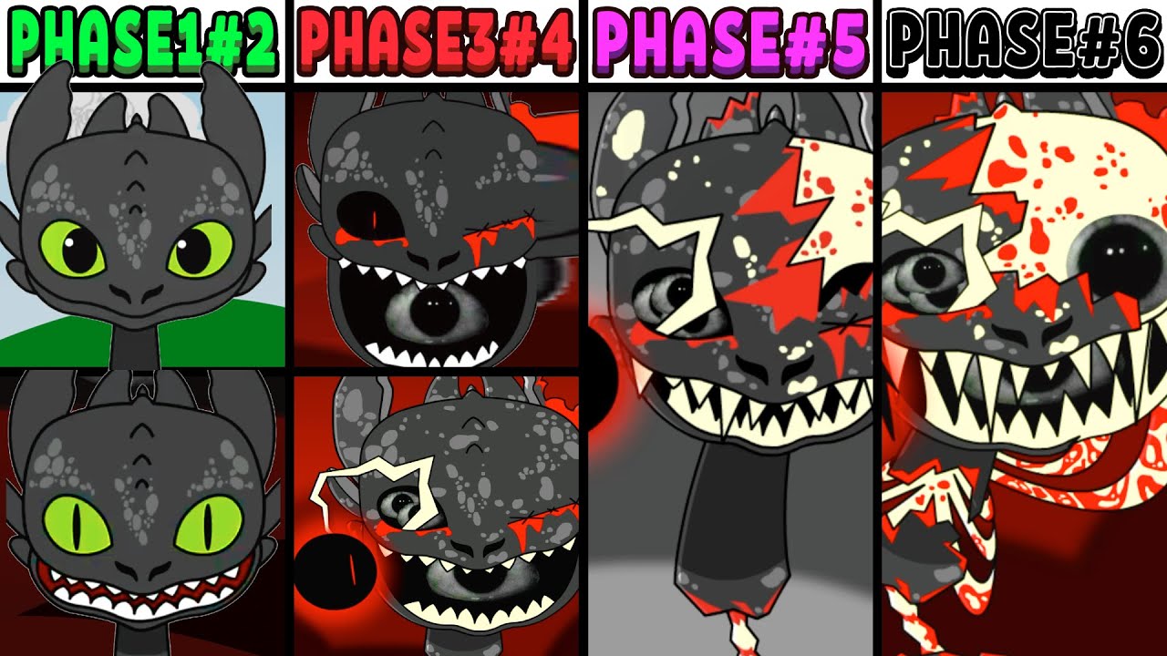 All Phases in New Incredibox Sprunki Oc of Toothless: From Phase 1 to Phase 6