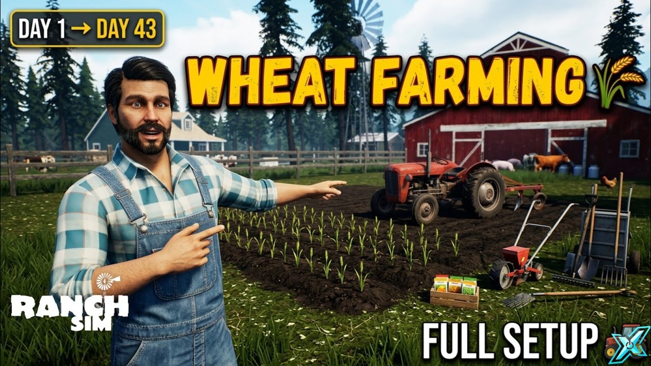 Day 1 → Day 43 🌾 | Wheat Farming Start 🔥 | All Equipment Buy | Ranch Simulator EP 20 | gizmoX