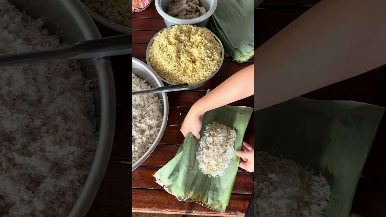 នំអន្សមជ្រូកខ្មែរ រសជាតិឆ្ងាញ់