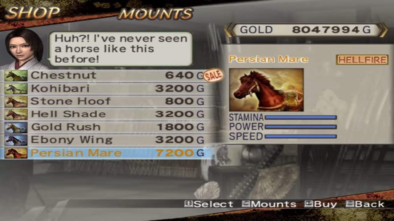 Getting the Persian Mare Horse - Samurai Warriors 2