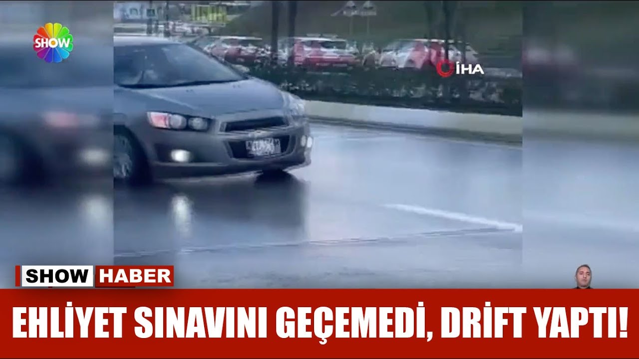 Ehliyet sınavını geçemedi, drift yaptı!
