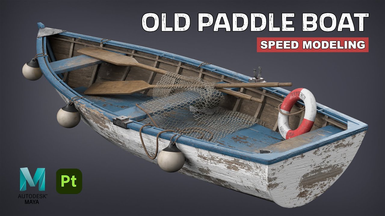Old Paddle Boat | Autodesk Maya + Substance 3D Painter