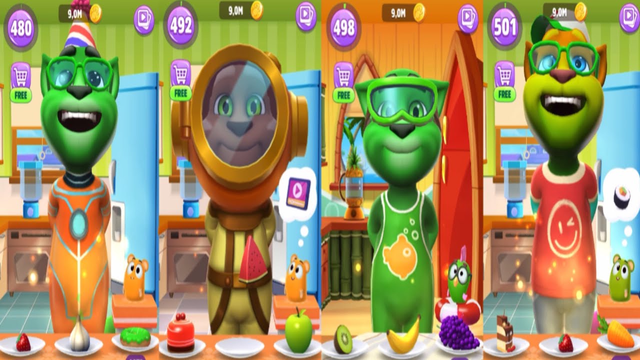 Drinking Big Juice - Space Vs Diving Vs Swim Vs Casual | My Talking Tom 2 Big Vs My Talking Tom 2 