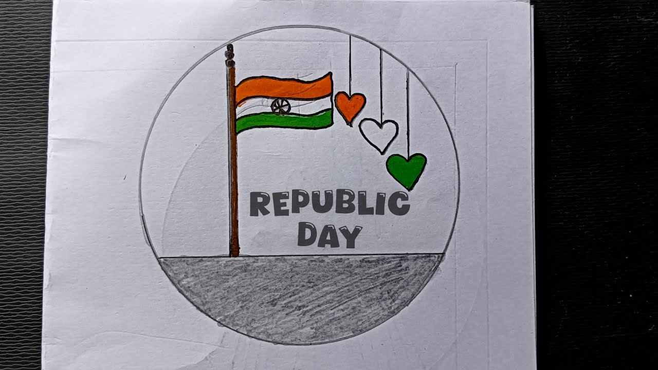 Very easily Republic Day drawing /Republic day poster drawing /Happy republic day /26 January 🇮🇳