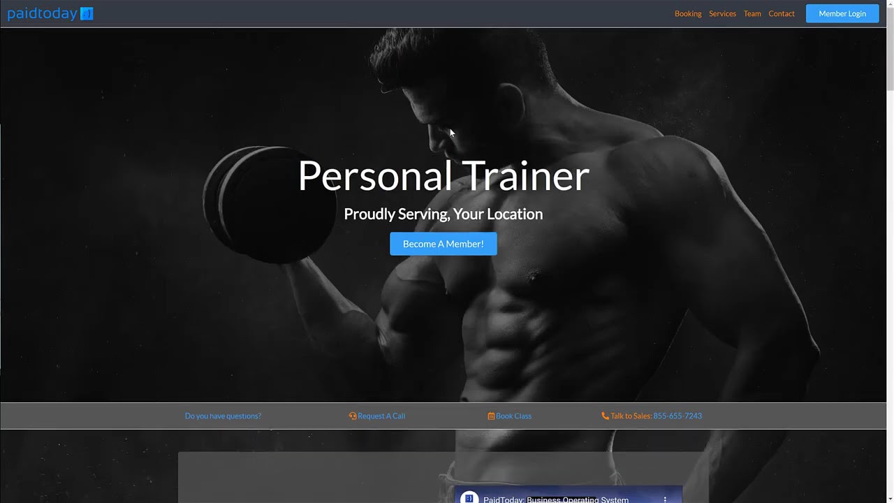 Personal Trainer Website Template Preview - PaidToday