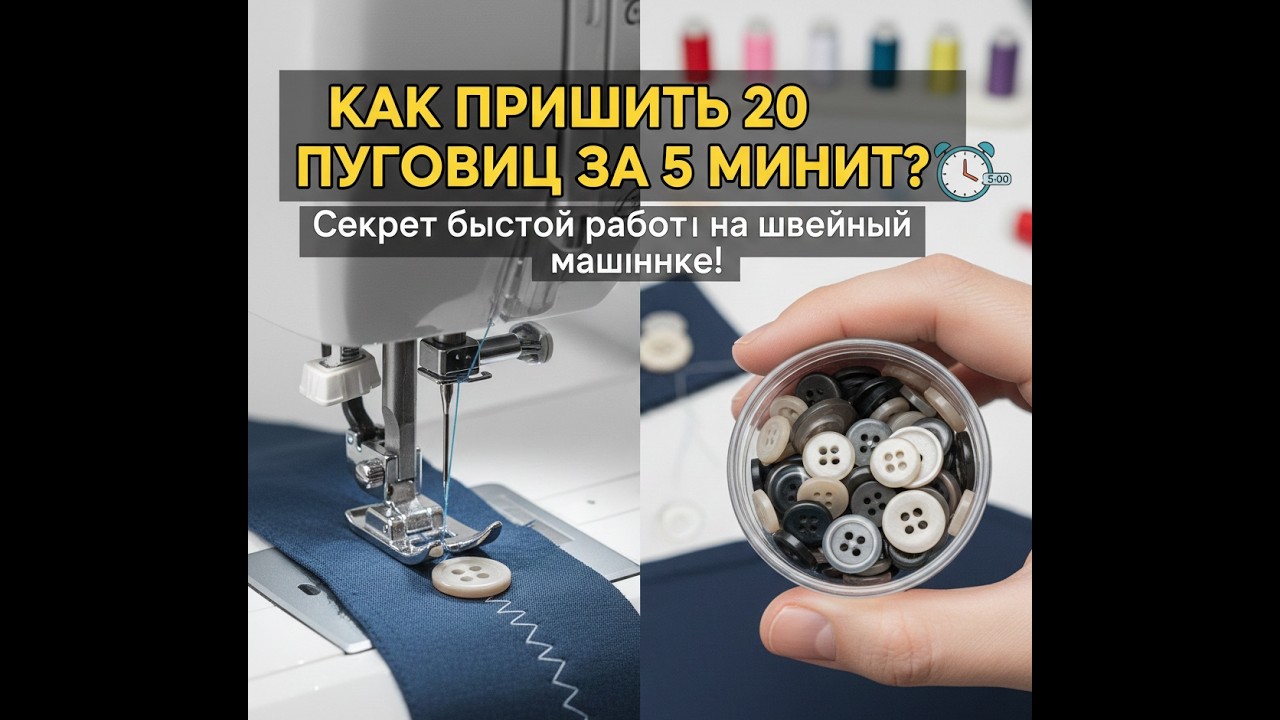 🧵 Как пришить 20 пуговиц за 5 минут? Секрет быстрой работы на швейной машинке!