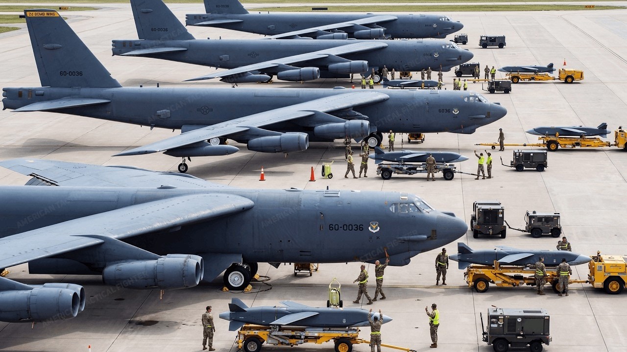 High Alert! U.S. Loads New Modern-generation Missiles on The B-52 Bomber