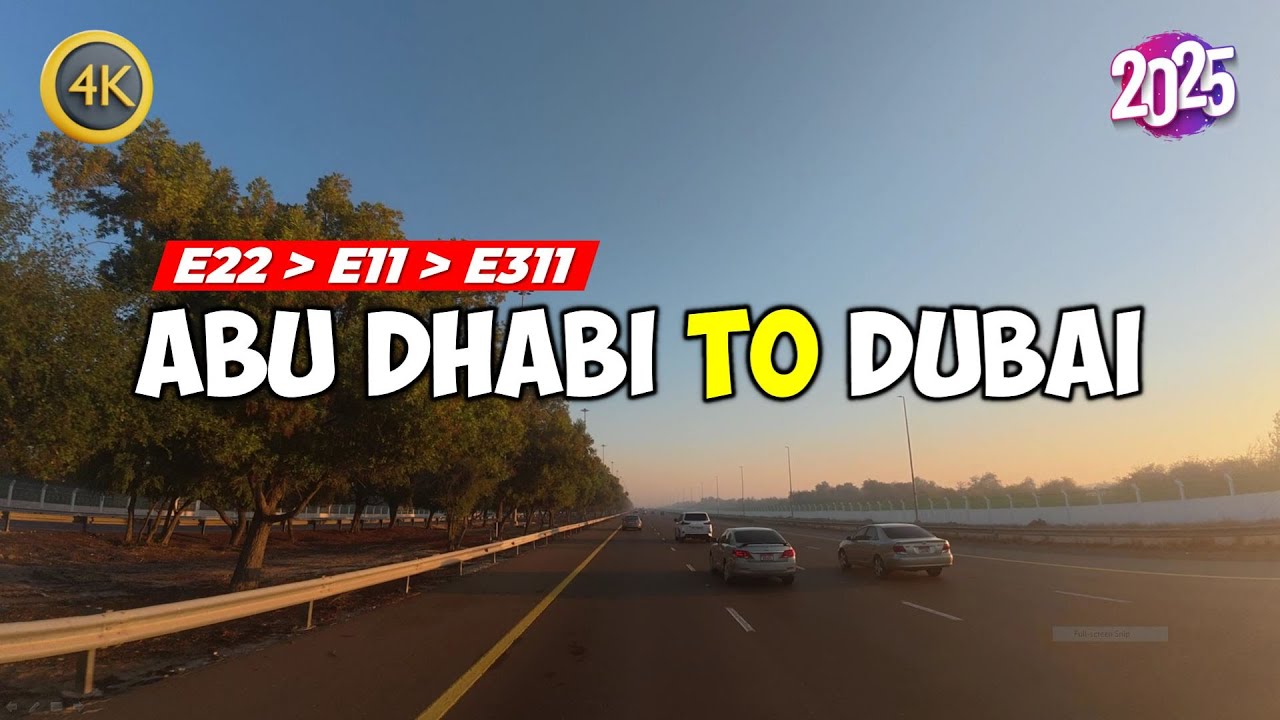 Abu Dhabi to Dubai Sunrise Drive via E11 & E311 🇦🇪 4K Bani Yas to Mirdif (Feb 2025)