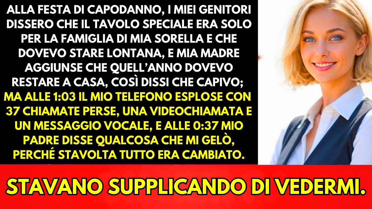 Alla Festa Di Capodanno I Miei Genitori Dissero Di Non Venire; Alle 1:03 Mi Pregavano Di Tornare