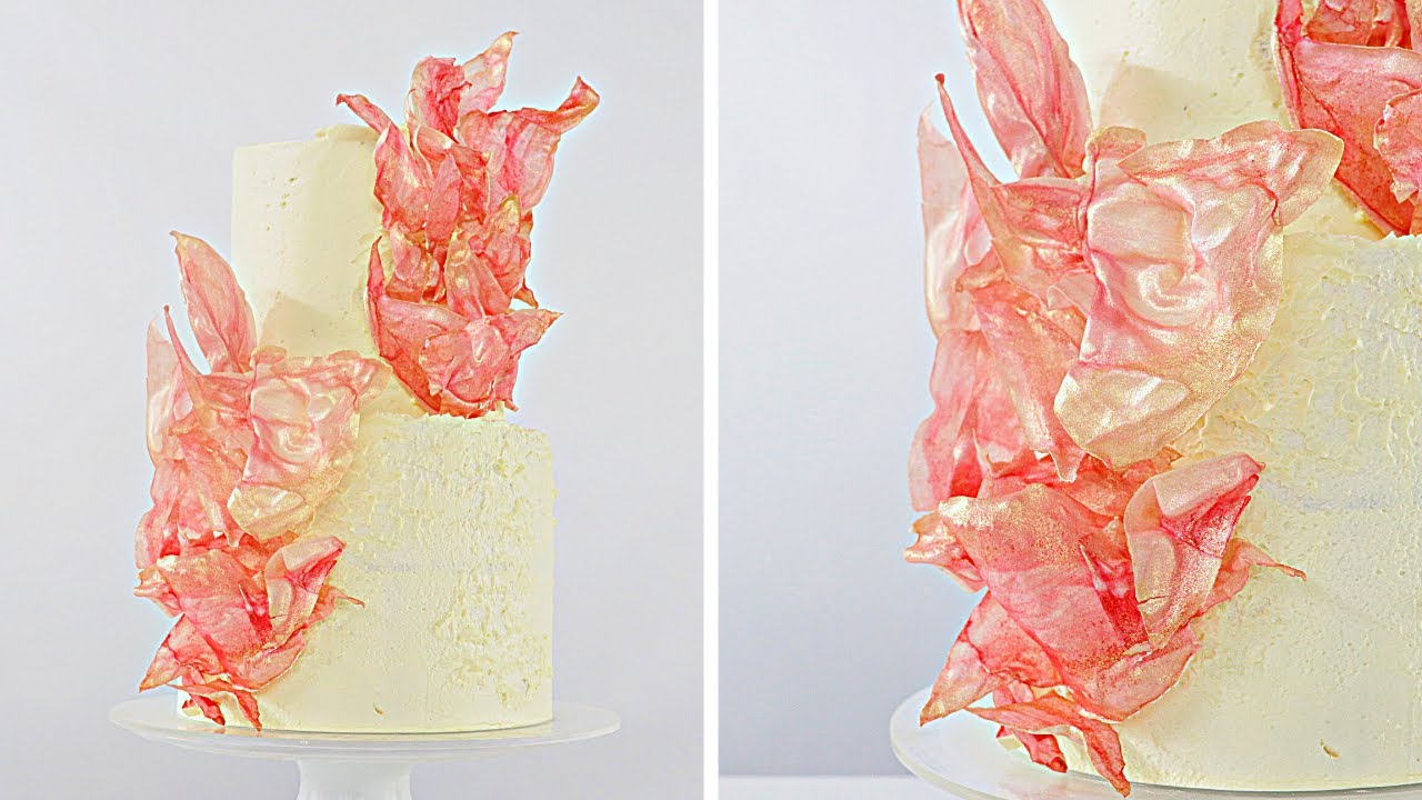 WAFER PAPER CAKE DECORATIONS USING NO ALCOHOL │ MODERN ABSTRACT CAKE TRENDS │ CAKES BY MK