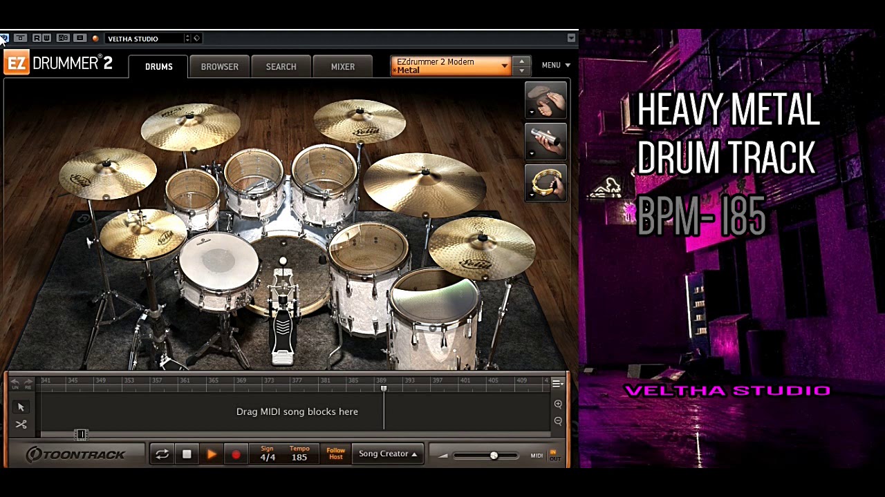 Heavy Metal Drum Track BPM-185