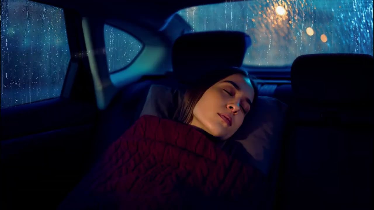 Deep Sleep in cozy Car at rain Sounds For Sleeping - Soothing Rainfall for Insomnia Relief
