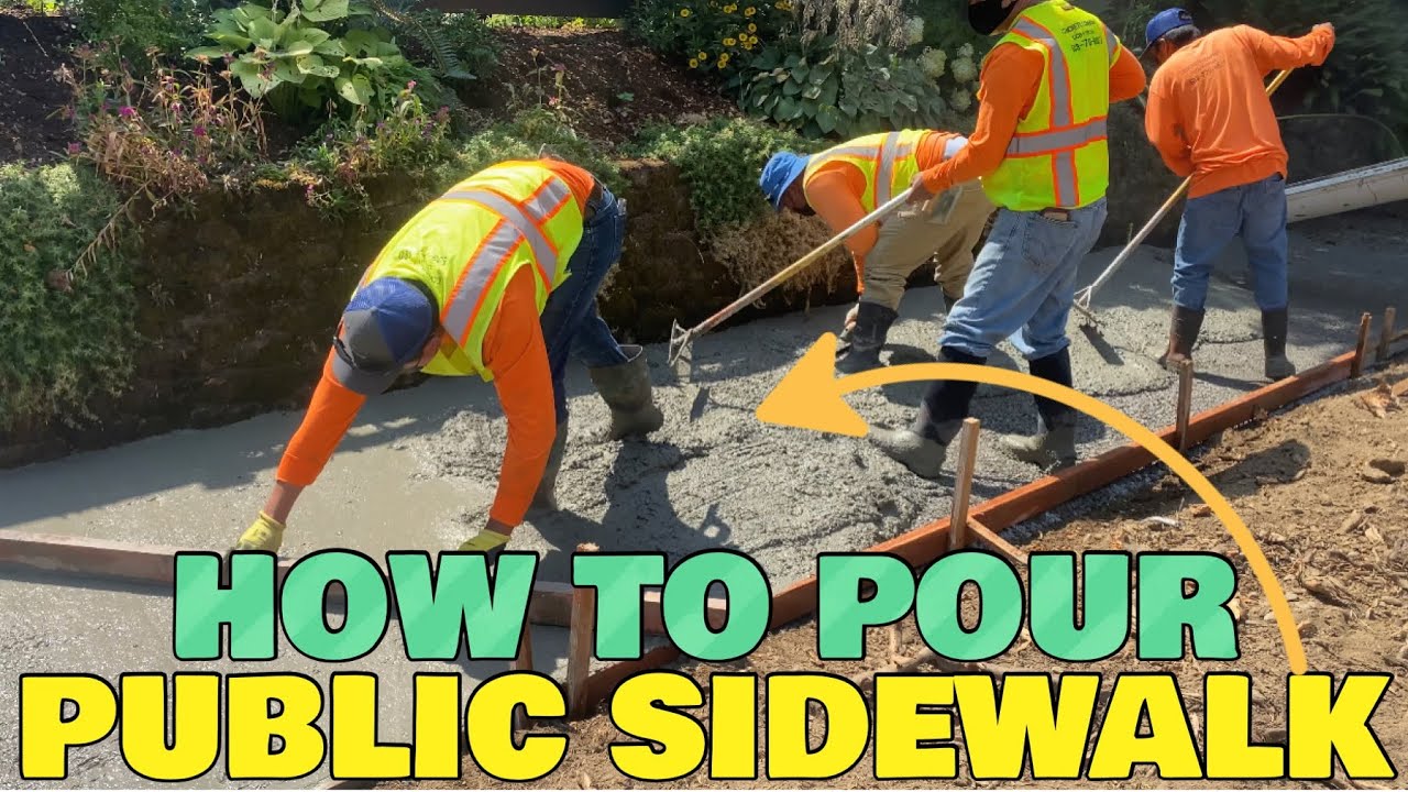 How to Pour A Concrete Public Sidewalk with Broom Finish in Portland Oregon from Beginning to End