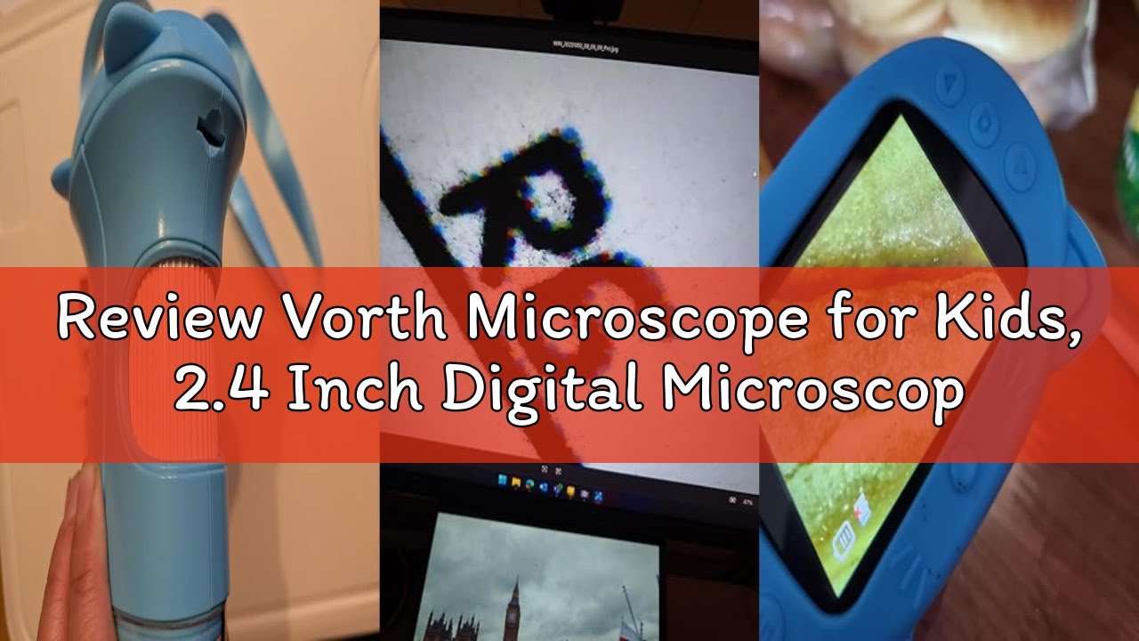 Review Vorth Microscope for Kids, 2.4 Inch Digital Microscope with 1000X Magnification, Handheld Cam