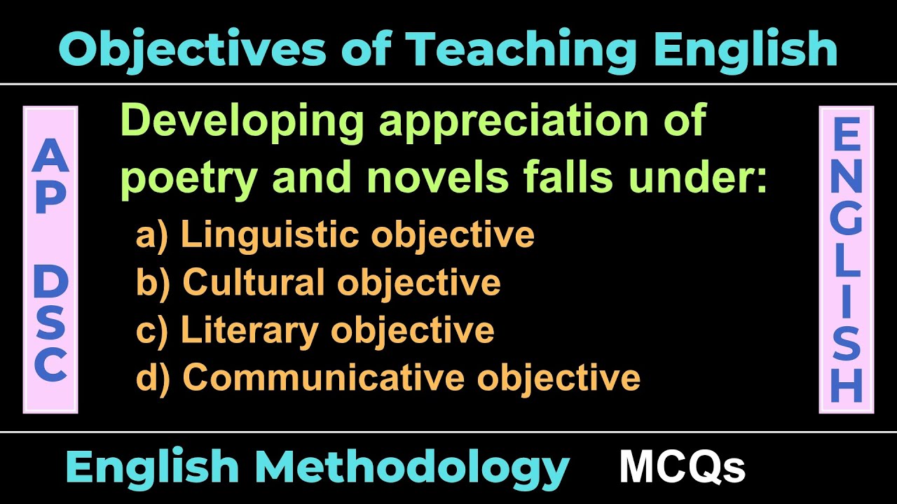 Practice Bits (MCQs) | Objectives of Teaching English | English Methodology | ELT