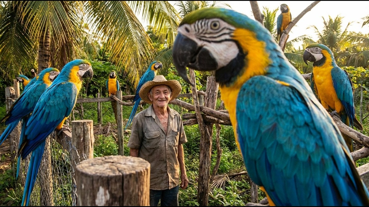 Así Crían los Campesinos a los Guacamayos Azules Más Hermosos