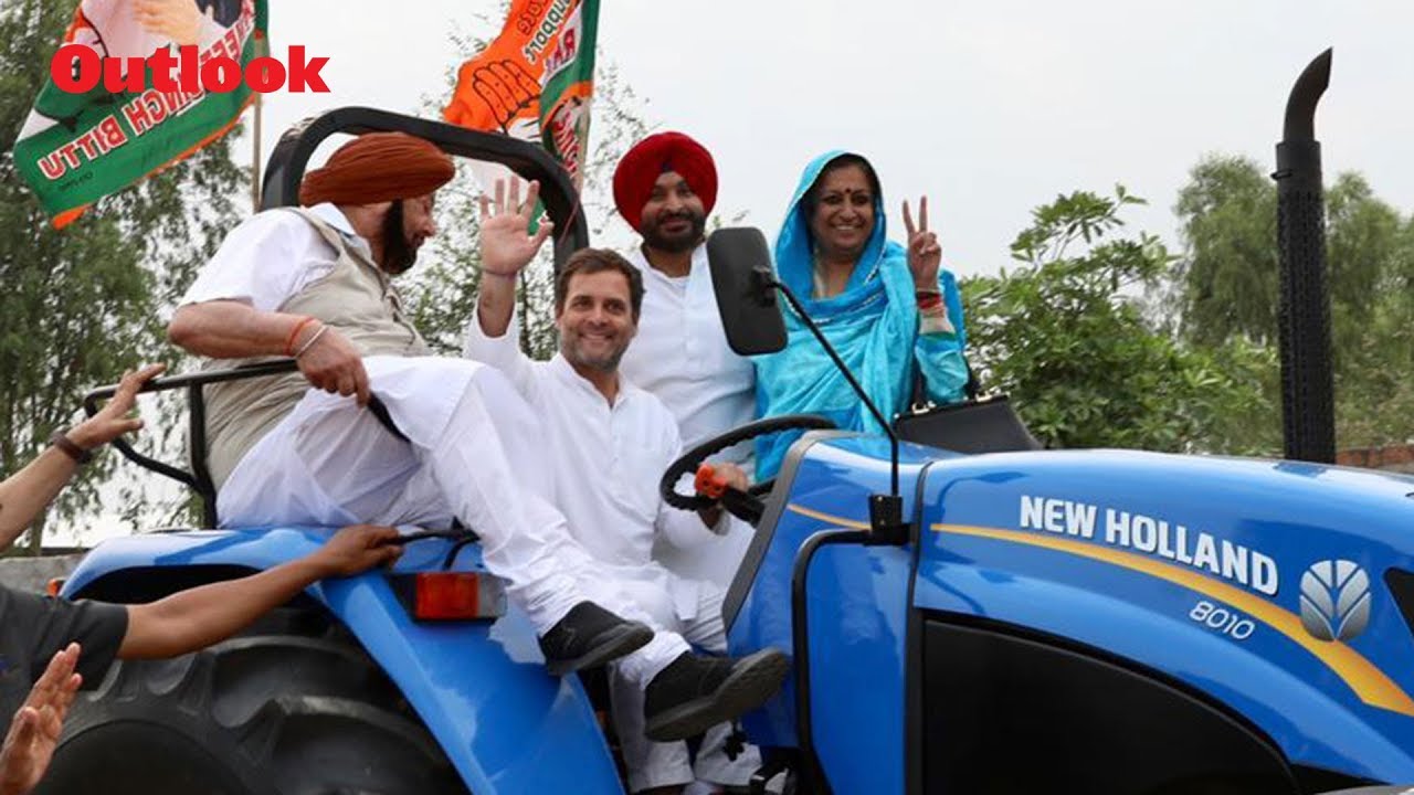 Congress President Rahul Gandhi Drives Tractor In Punjab As Amarinder Singh Sits Beside Him