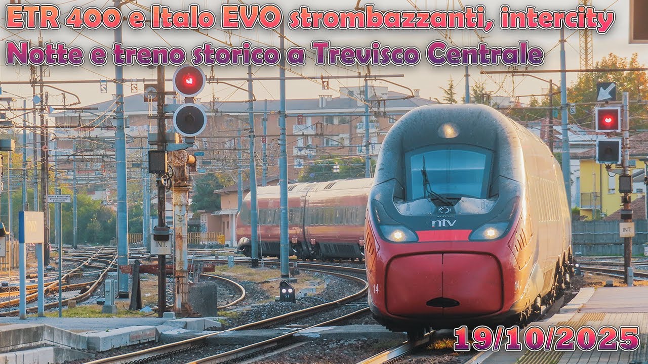ETR 400 e Italo EVO strombazzanti, intercity Notte e treno storico a Trevisco Centrale ♦ 19/10/2025