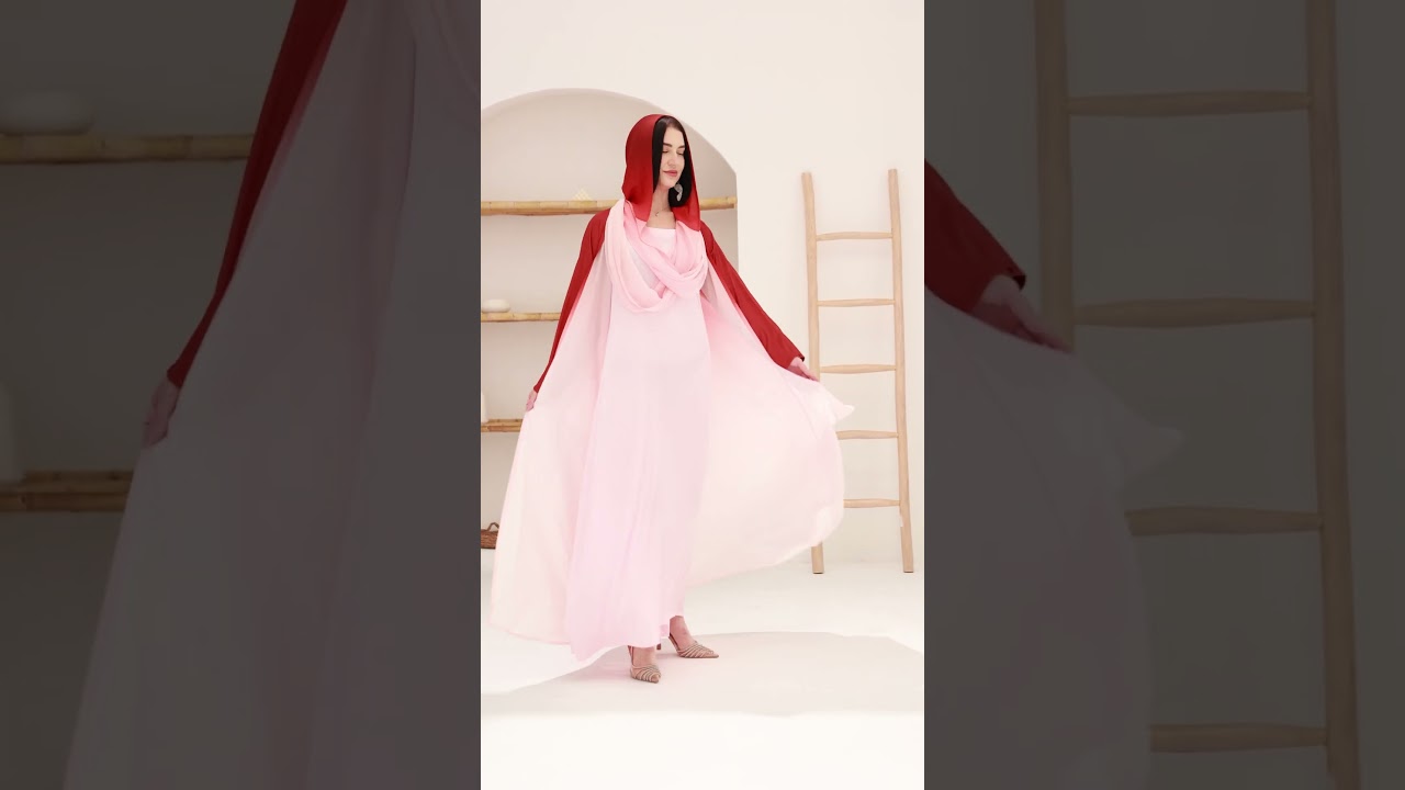 Sunset Orange Peach Ombre Abaya