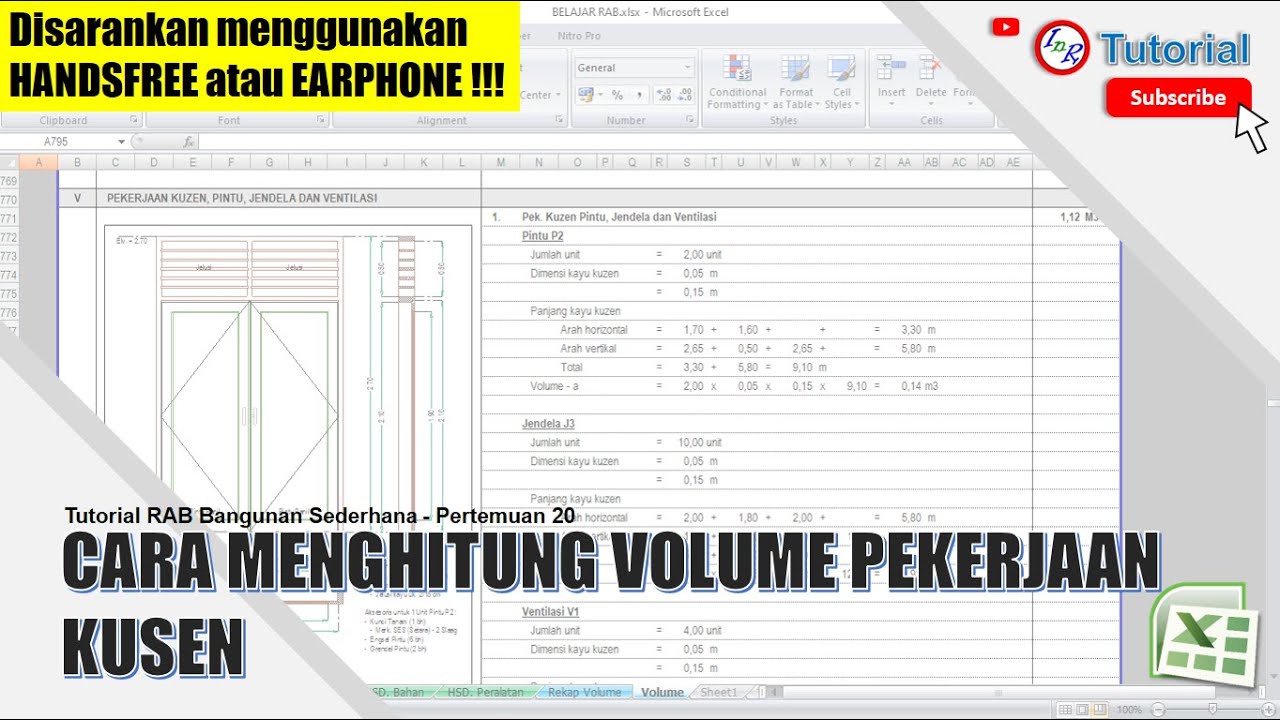 20. Cara menghitung volume pekerjaan kuzen