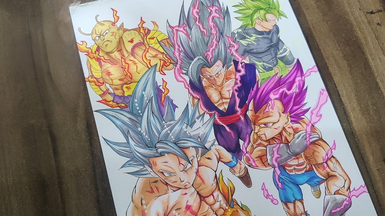 Drawing Ui Goku, Ultra Ego Vegeta, Beast Gohan, SSJ Broly & Orange Piccolo