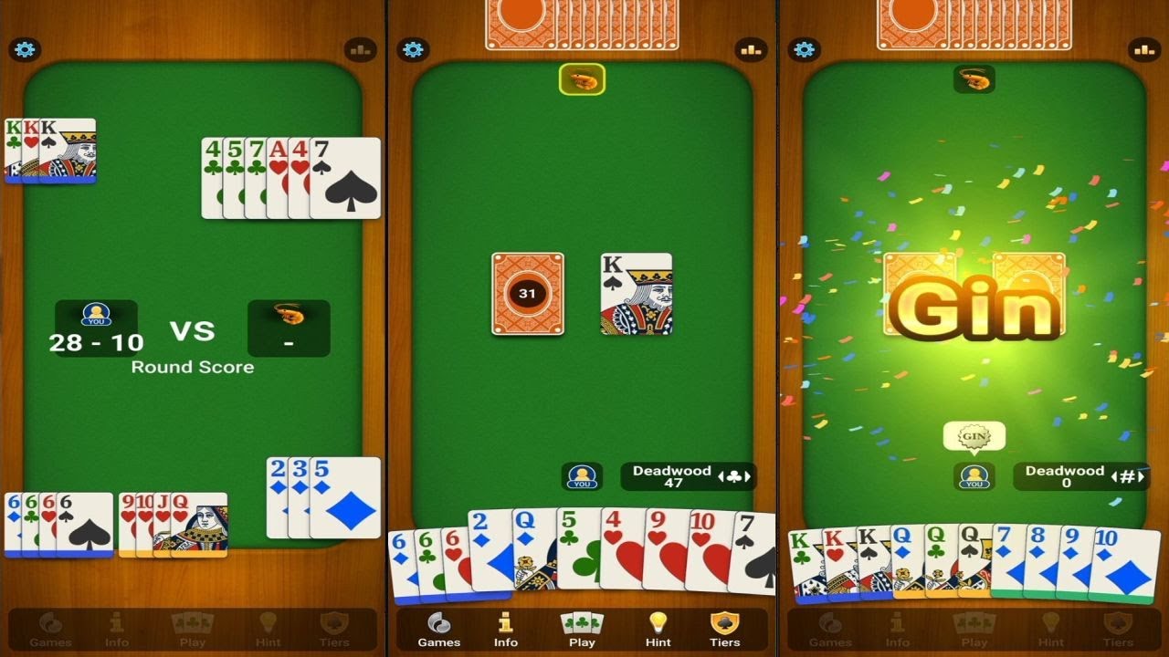 Gin Rummy Classic (-by MobilityWare) - free offline card game for Android and iOS - gameplay.