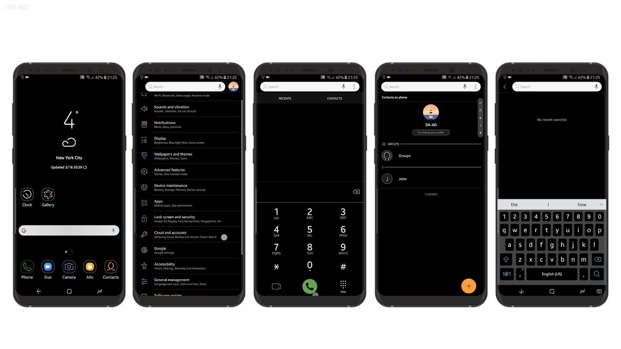 Installing Dark Theme on Samsung Galaxy Note9/S9/S9+/S8/S8+/Note8/S7/S6... Android Device (no root)