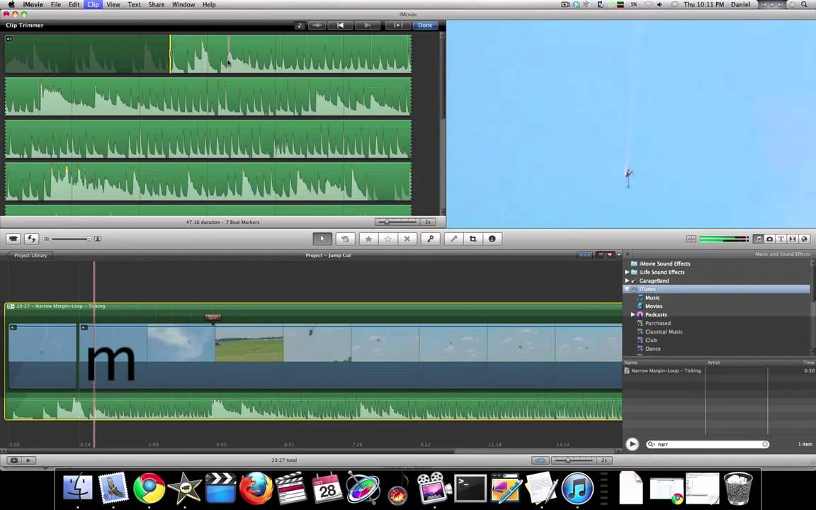 iMovie 11 Tutorial - Jump Cut at Beat Markers Quick and Dirty