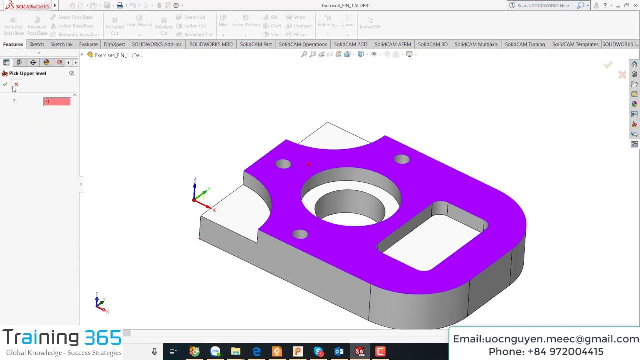 SolidCAM & InventorCAM Tutorial 3 | 2.5D Milling