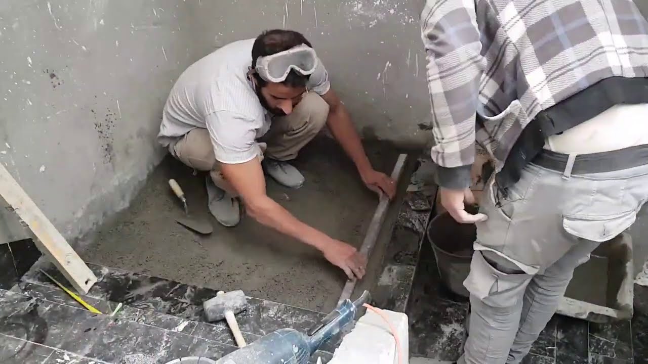 كيفية تركيب قطع من الرخام و السيراميك على الدرج