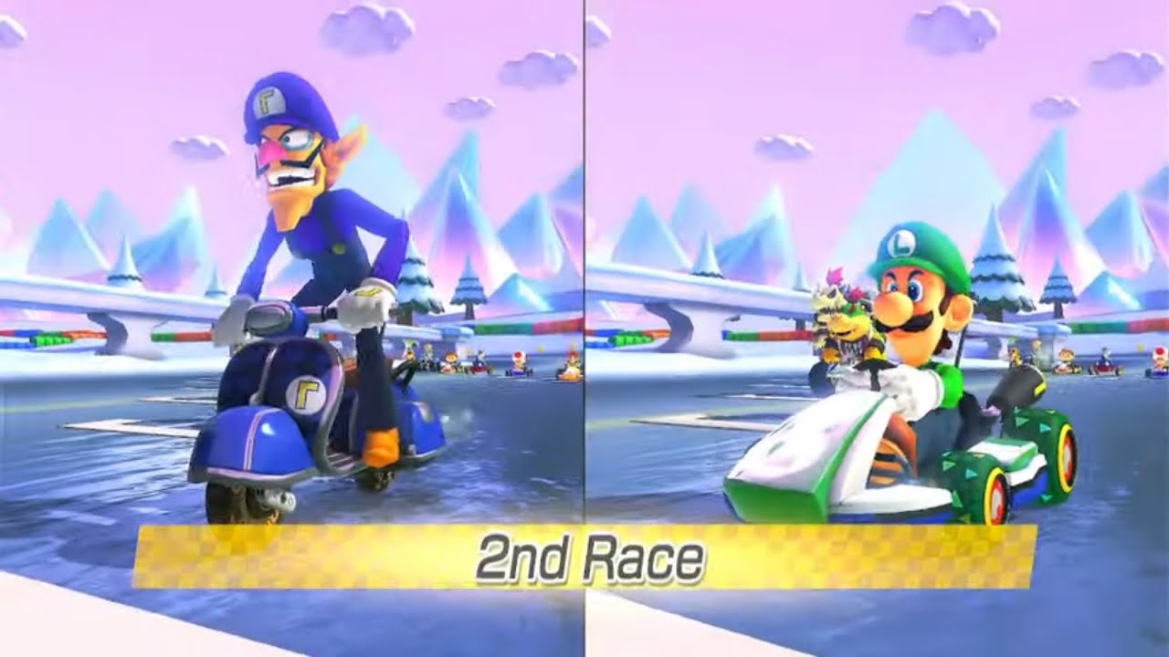 Mario Kart 8 Deluxe | 2 player (Waluigi vs Luigi) | 50 CC
