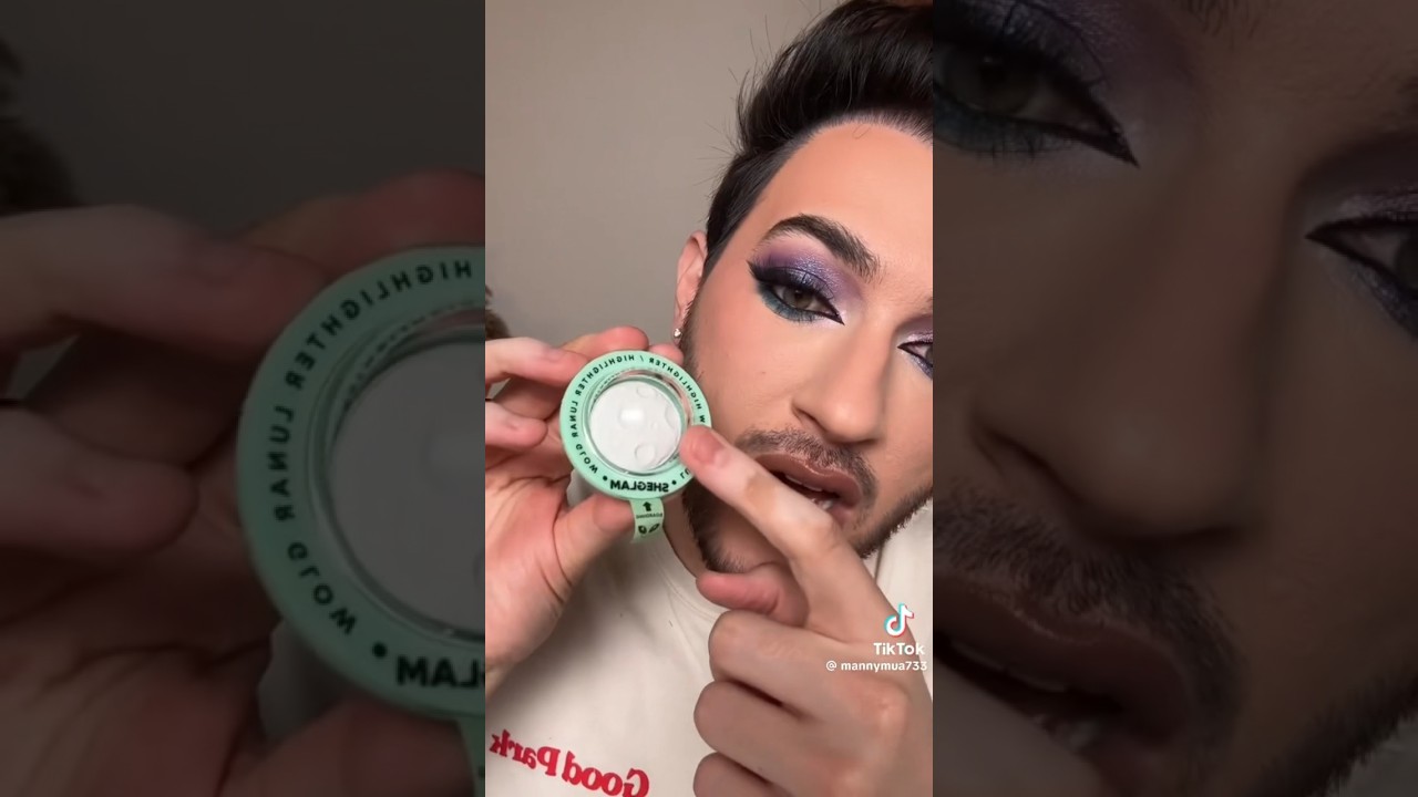 Manny MUA testing the new Lunar Glow Sheglam highlighter #shorts #mannymua #makeup #makeupreview
