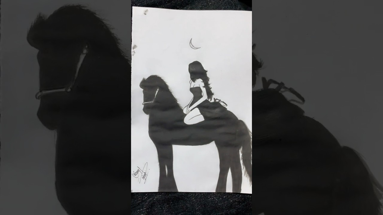 Unstoppable🤩 #drawing #rider #girl #horse #art #trending #viral #youtubeshorts #song #art #artist