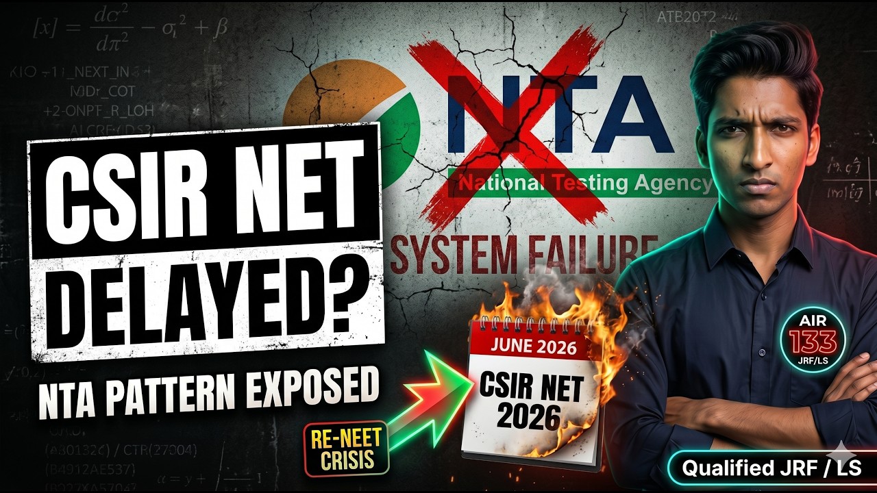 NTA's RE-NEET Crisis is Ruining CSIR NET 2026 | Shifting The CSIR NET Timeline | Piyush Laxkar JRF